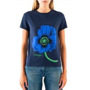 Kenzo Blue Poppy printed cotton T-shirt